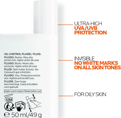 Protector Solar Facial Anthelios UVMune 400 Oil Control FPS 50+ La Roche-Posay | 50 ml