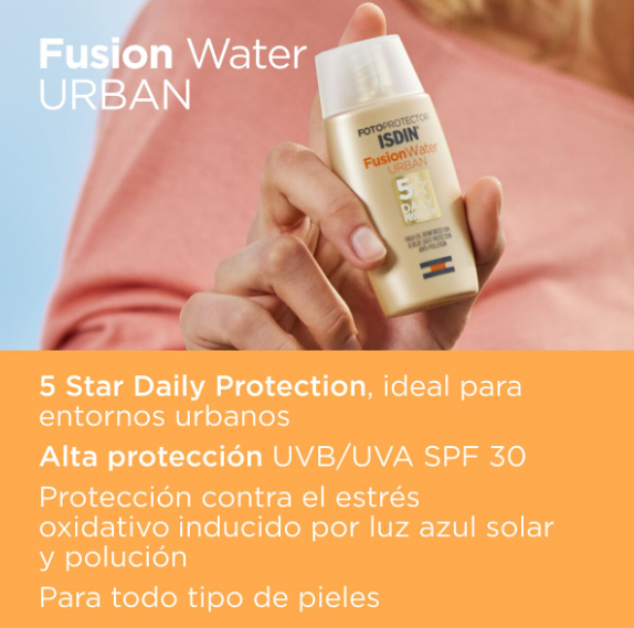 Protector Solar Facial Fusion Water SPF 50 ISDIN | 50 ml